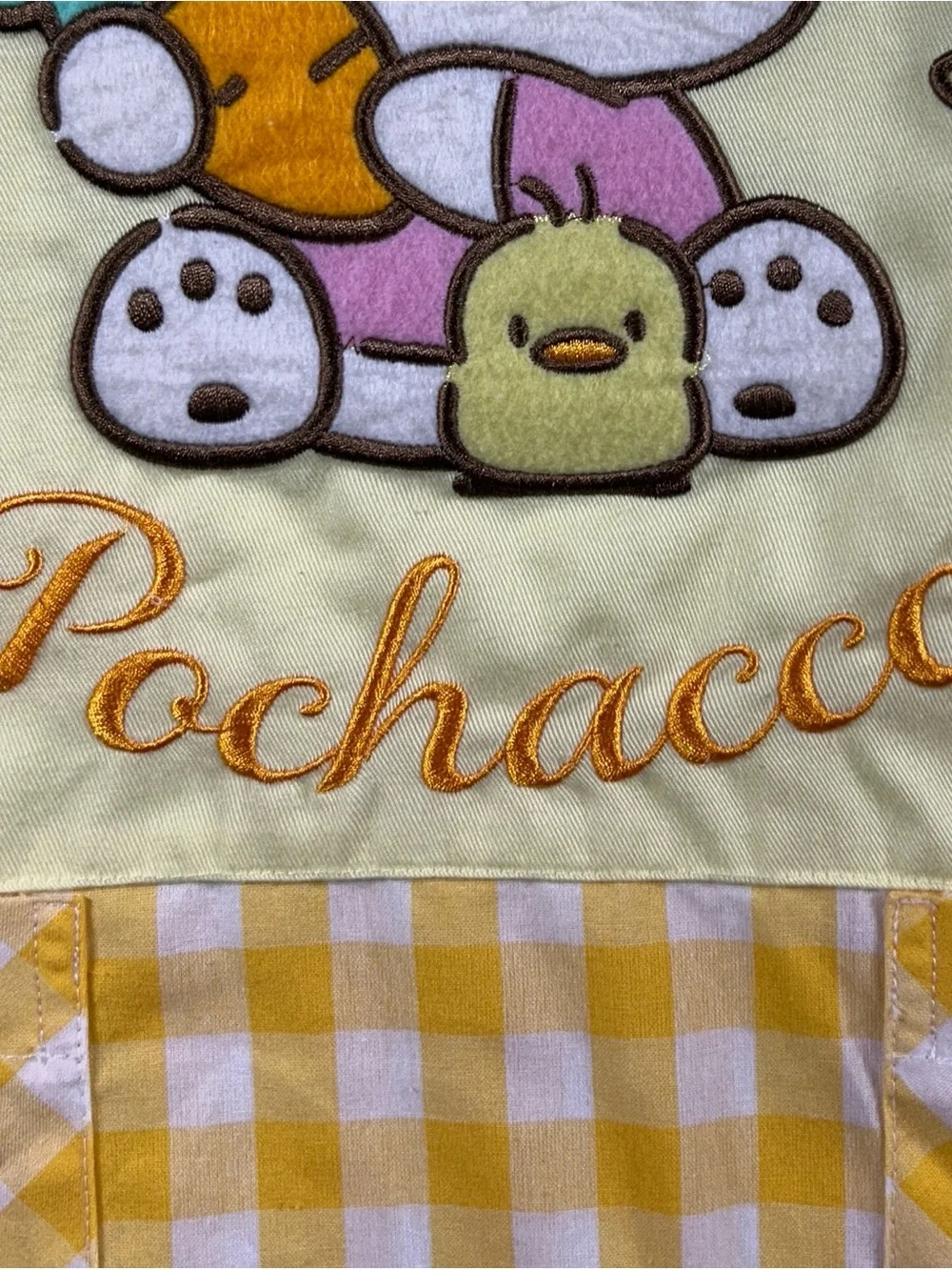 Sanrio Pochacco 319341 Yellow Gingham Tunic Apron